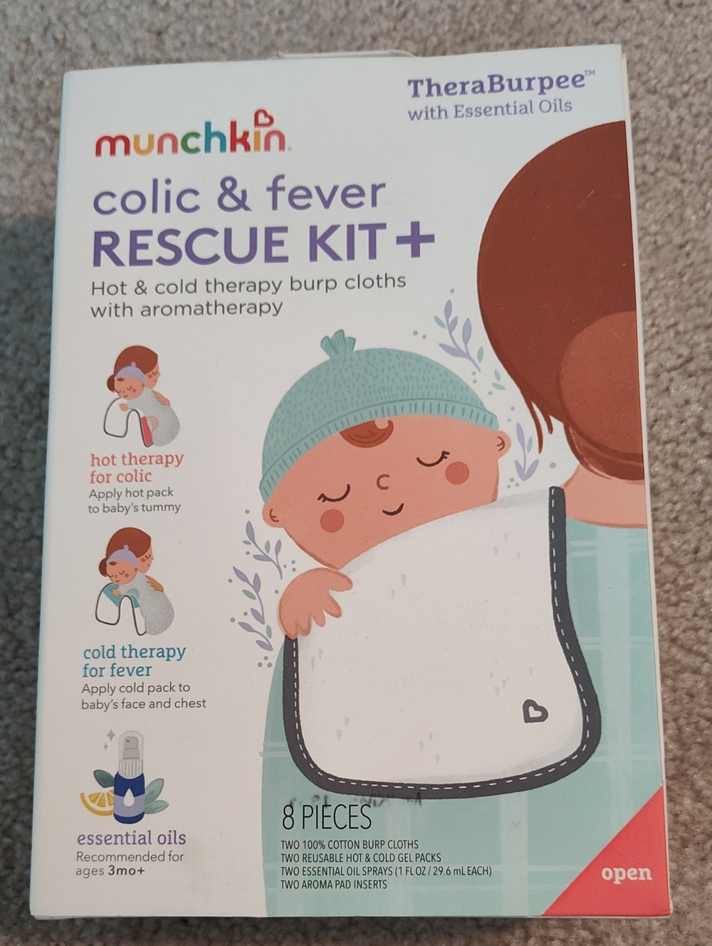 Munchkin Colic & Fever Rescue Kit+ White with Teal Accents